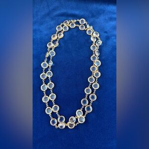 Source Unknown Gold-Tone Clear Crystal Double Strand Necklace